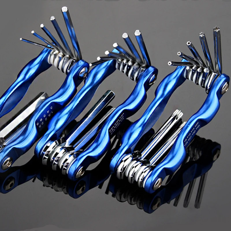 8in1 Folded Hexagon Hex Key Wrench Set Inch Allen Wrench Hexagonal Screwdriver Metric Plum inside the hexagonal Hand Tools