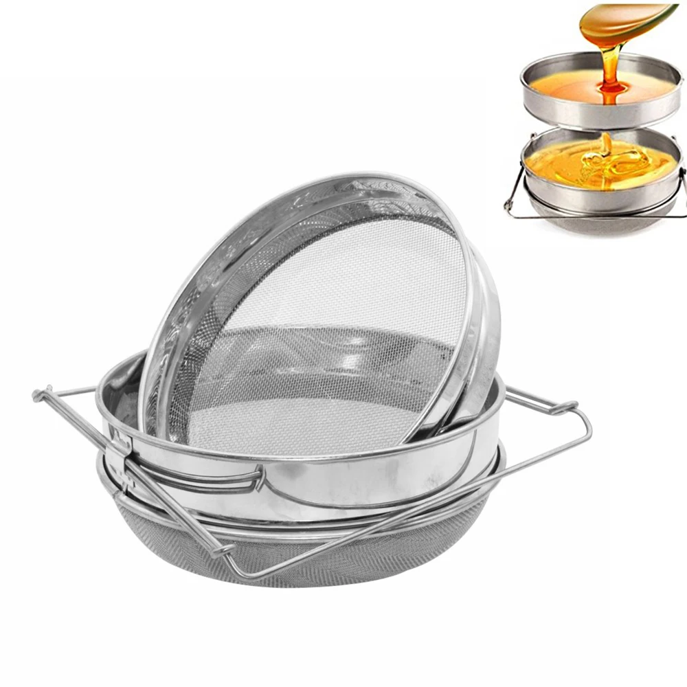 

Stainless Steel Double-layer Honey Sieve Filtration Bee Honey Filter Strainer Machine Tool Extractor Beekeeping Tools