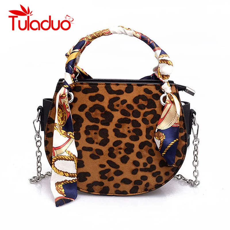 

Fashion Women Leopard Print Handbag Brand New Messenger Bags Casual Round Shoulder Bags Autumn Winter Designer Crossbody Bag
