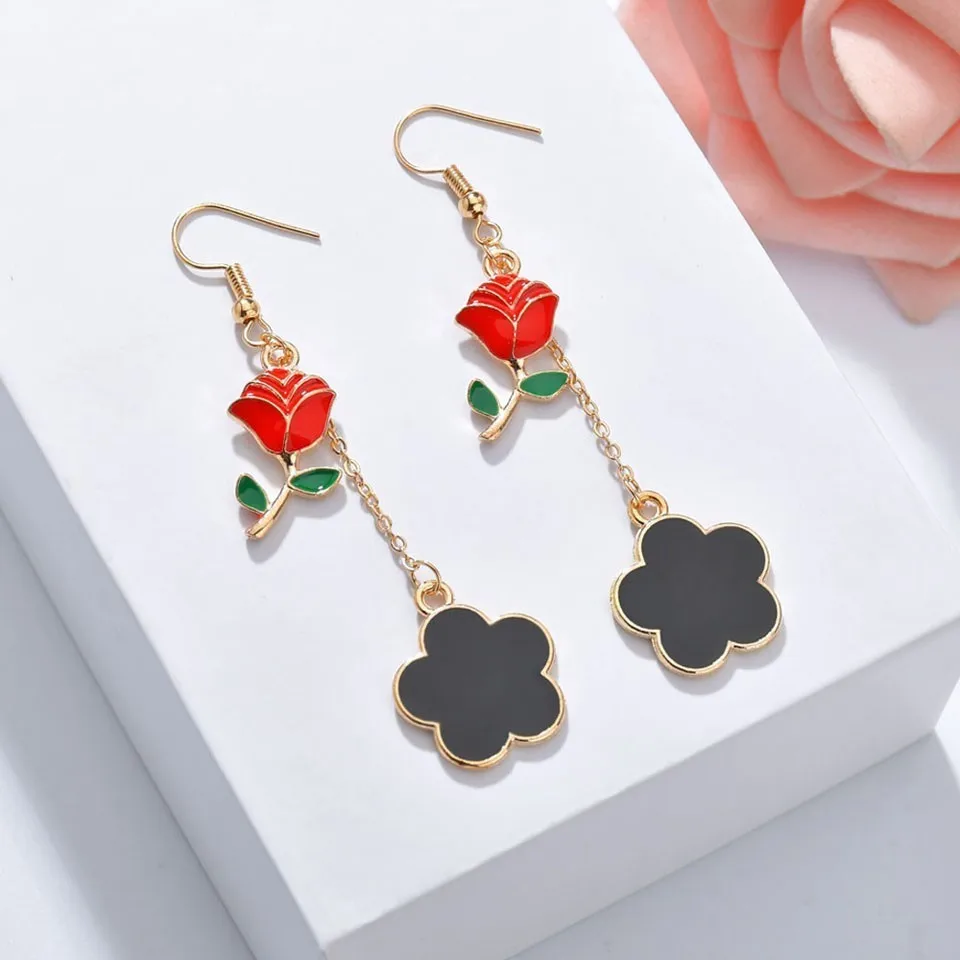 

Wholesale Women Rose Shape Drop Earrings Handmade High Quality Flower Earrings Great Fashion Jewelry For Women