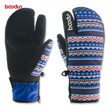 Boodun лыжные перчатки мужские и женские шахматные лыжные перчатки из полиэстера и полиуретана теплые дышащие износостойкие перчатки