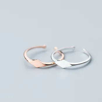 

925 Sterling Silver Geometric Dazzling CZ Square Finger Ring for Women Wedding Engagement Jewelry Gift