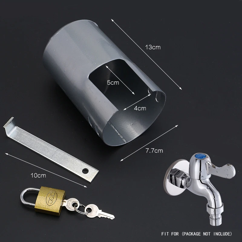 Mayitr 1 Set Lockable Tap Protective Cover Outdoors Garden Lock Faucet