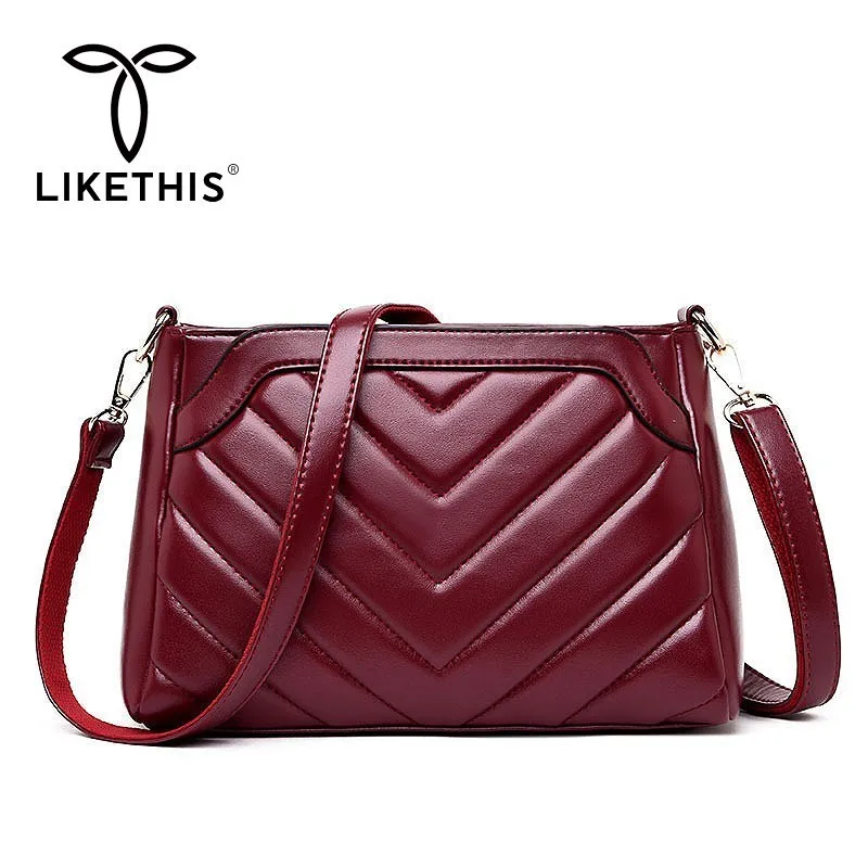 

LIKETHIS Women Crossbody Bag Wild Shoulder Bag New Arrival PU Leather Women Fashion Messenger Bag Simple Design Small Female Hot