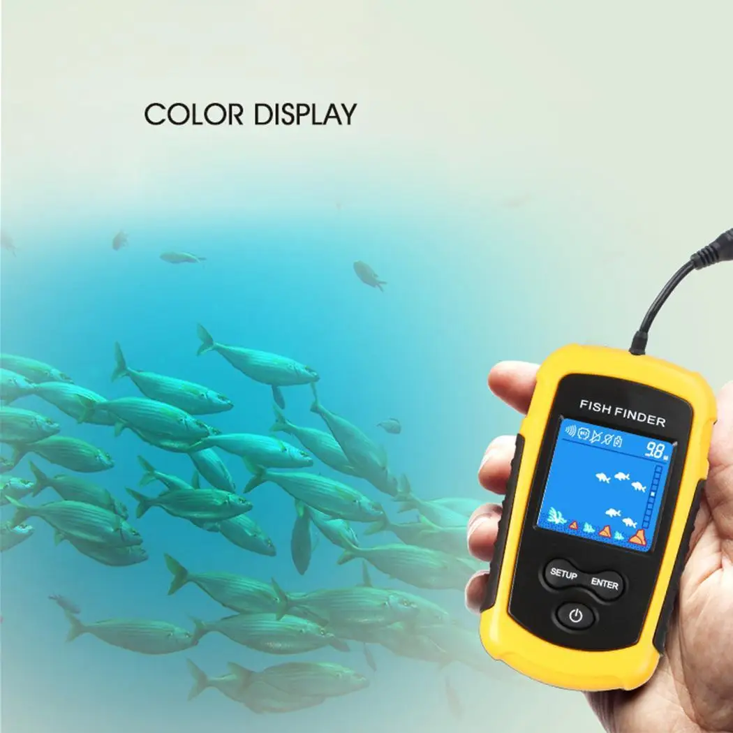 

Alarm 100 M fish finder Portable Sonar LCD echo sounder Vis Vinders echo sounder for fishing lokken Echolood Vissen Finder
