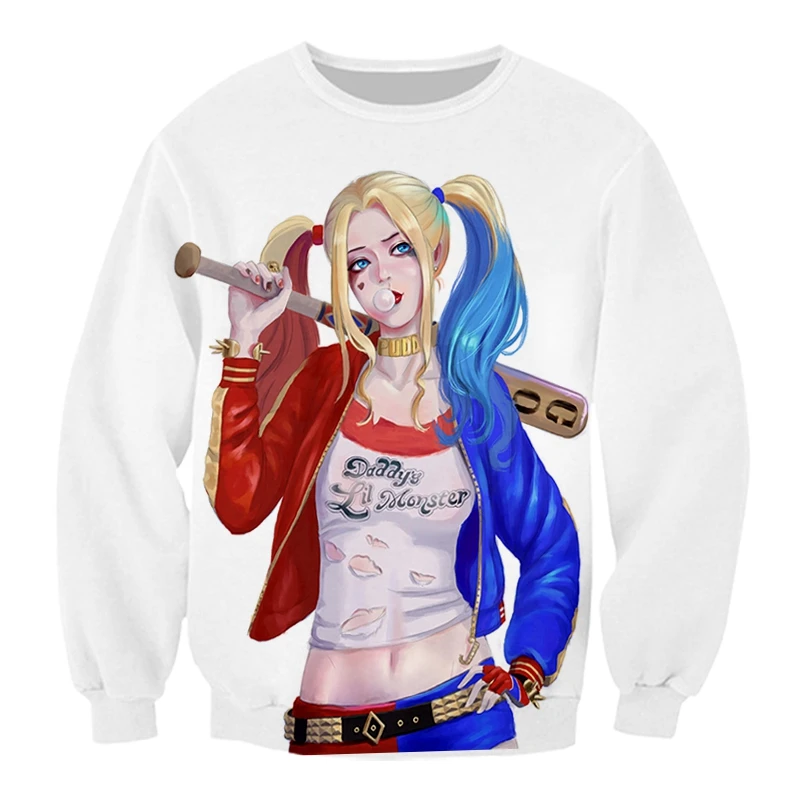 Jumeast Новое поступление 2019 отряд самоубийц Harley Quinn женские/мужские 3d свитшоты с