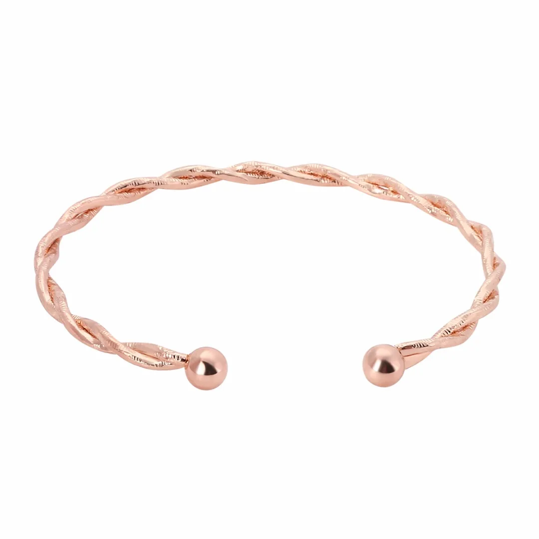 

Punk Unisex Rose Gold/Gold/Sliver Color Bangle Stylish Twisted Open Cuff Bracelet Charms Simple Trendy Jewelry Accessories Gifts