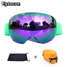Eytocor двойной многоцветный Поликарбонат лыжные очки с линзами маски Для мужчин Для женщин UV400 защитный чехол для занятий зимними видами спорта skibrille Лыжный Спорт Снег рамке