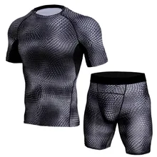 3d Camo Crossfit Костюмы для Мужчин Компрессионный Спортивный Костюм С Коротким Рукавом Футболки Муж