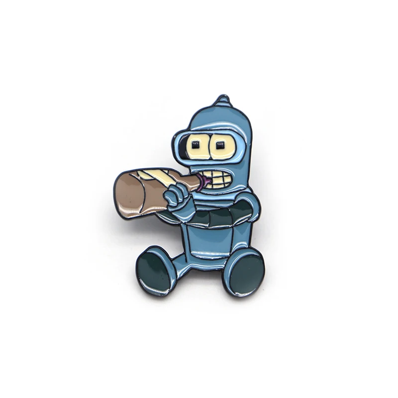 

20pcs/lot Cartoon Animal Brooches for Men Futurama Enamel Pins for Kids Lapel Pin Bag Pins Badge Bender Bending Rodriguez SC4792