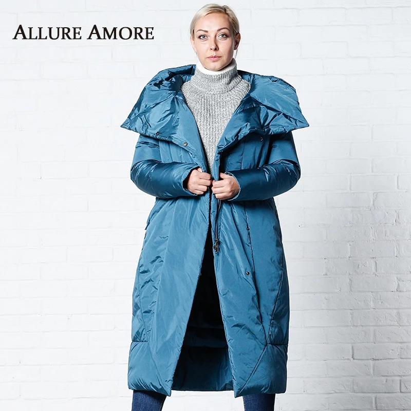 Winter Jackets Women New Women's Parka Female Long Jacket hooded Woman Coat Puffer 2019 Winter Coats With Belt AllureAmore