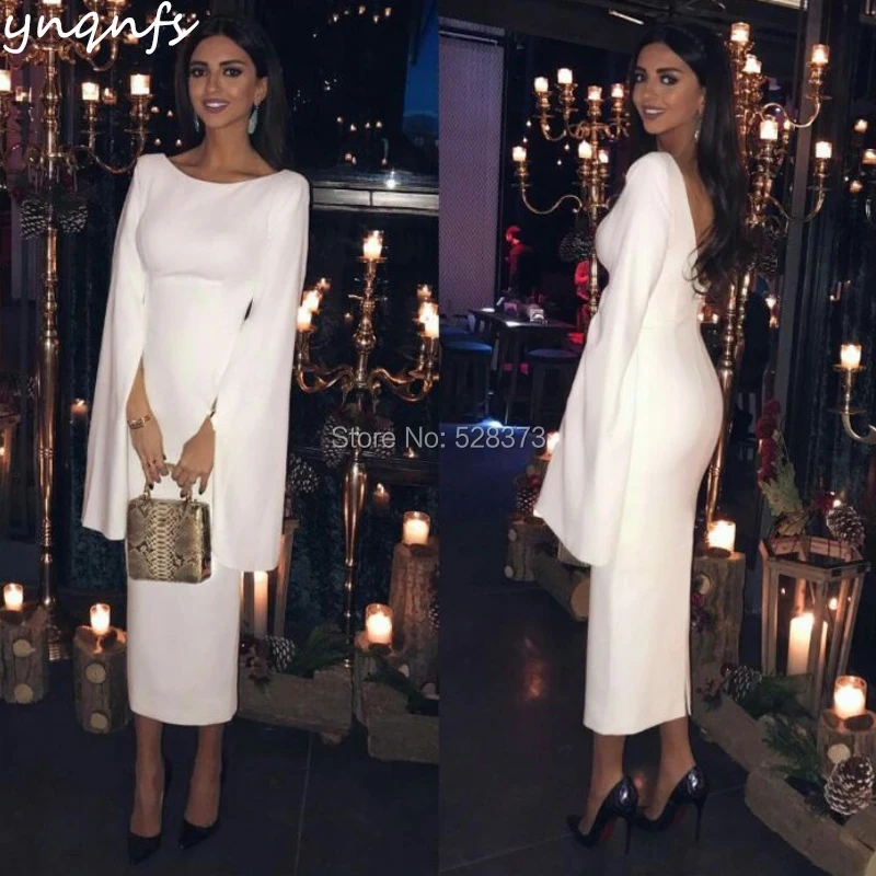YNQNFS M132 Italië Satijn Mantel Lange Mouwen Moeder van de Bruid Jurken robe cocktail Vestido Wedding White Party Gast Jurk 2019 YNQNFS M132 Italië Satijn Mantel Lange Mouwen Moeder van de Bruid Jurken robe cocktail Vestido Wedding White Party Gast Jurk 2019