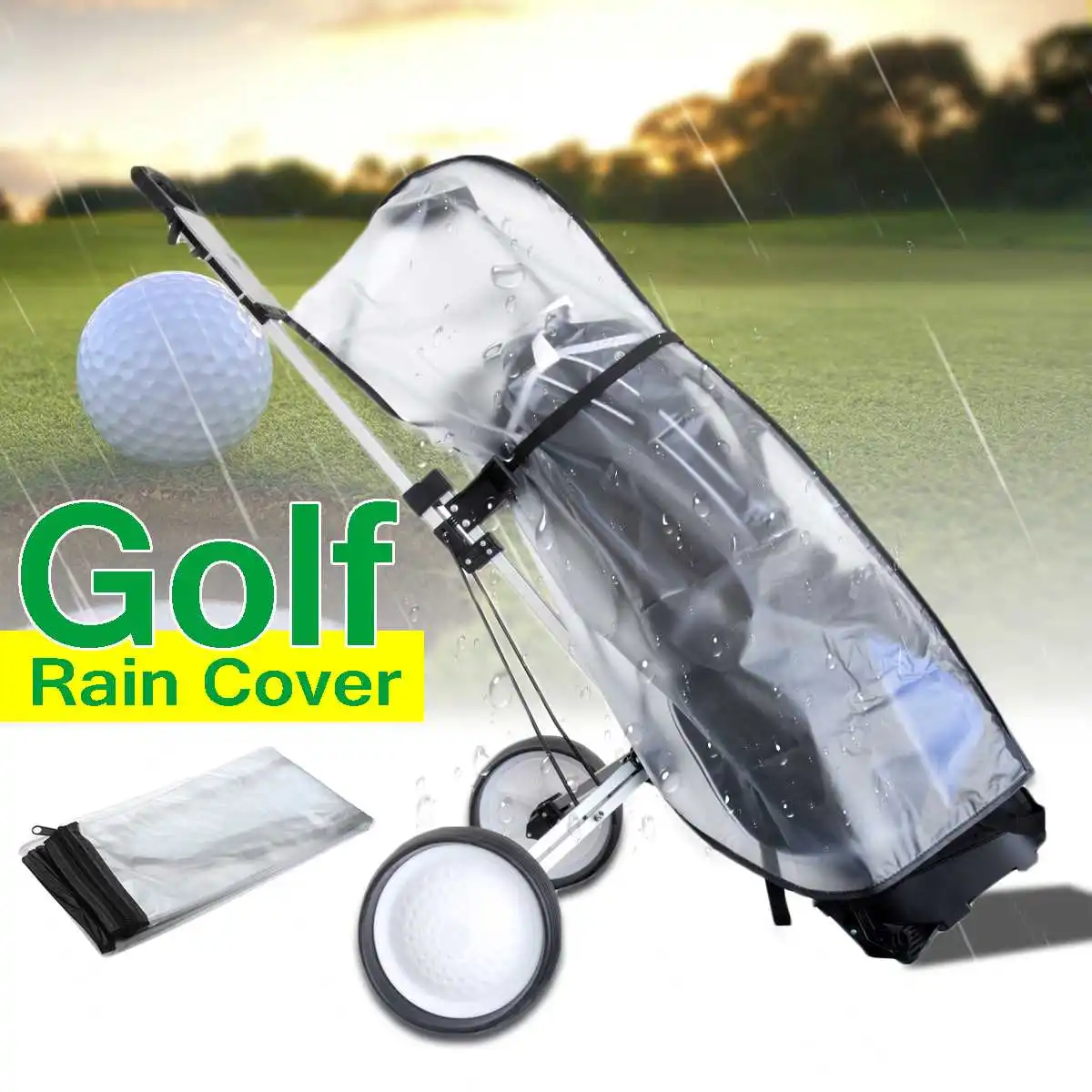 

Outdoor Rod Protector Waterproof Dustproof Golf Rain Cover PVC Golf Bag Shield Transparent Store Anti-dust Standard Ball Multifu