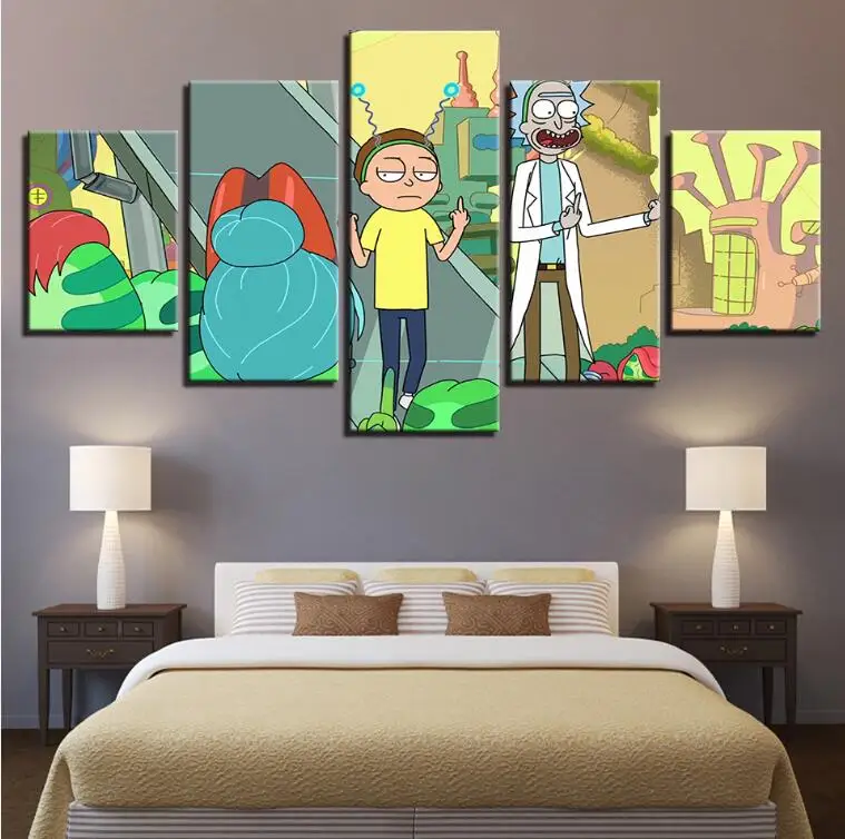 Картина рик и морти на холсте