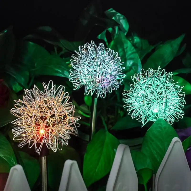 

2pcs LED Solar Light Dandelion Night Light Outdoor Garden Path Lights IP44 Light Control Decor Stake Lamps
