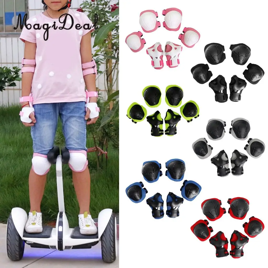 

MagiDeal 6 Pcs Cycling Kid Child Roller Skating Bicycle Helmet Knee Wrist Guard Elbow Pad for Skateboard Skating Protective Set
