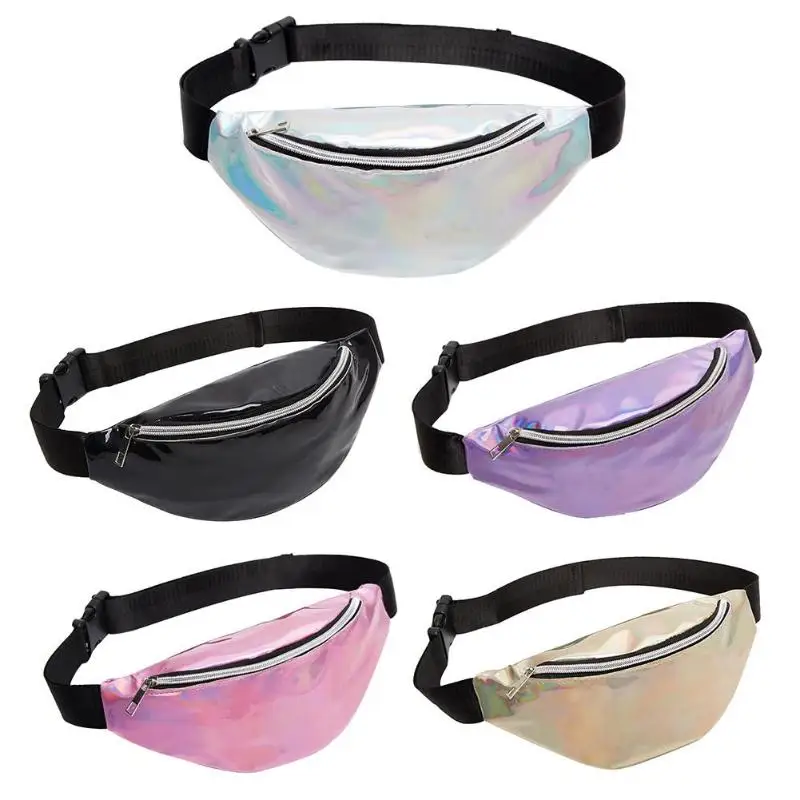 Многофункциональный паровой панк поясная сумка модные Светоотражающие Лазерная талии сумка Для женщин ремень сумка Бум Pochete