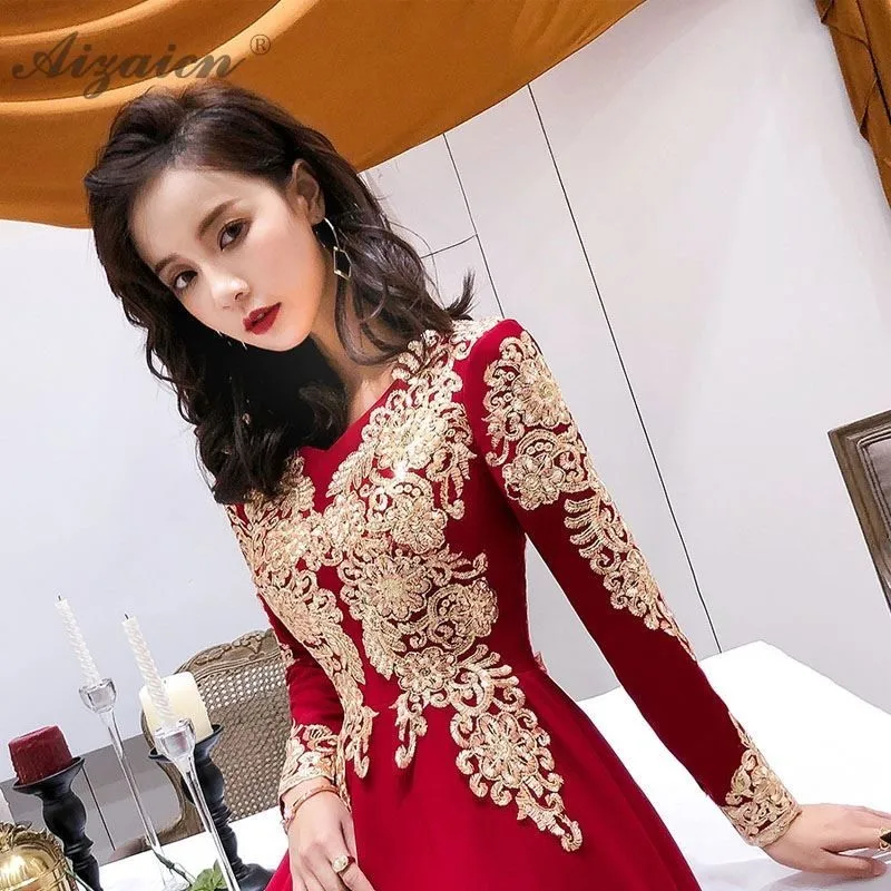 Красное кружево вышивка Женские китайские Вечерние платья Длинные Cheongsam современные Qipao свадебное платье невесты Chipao Robe Rouge Qi Pao