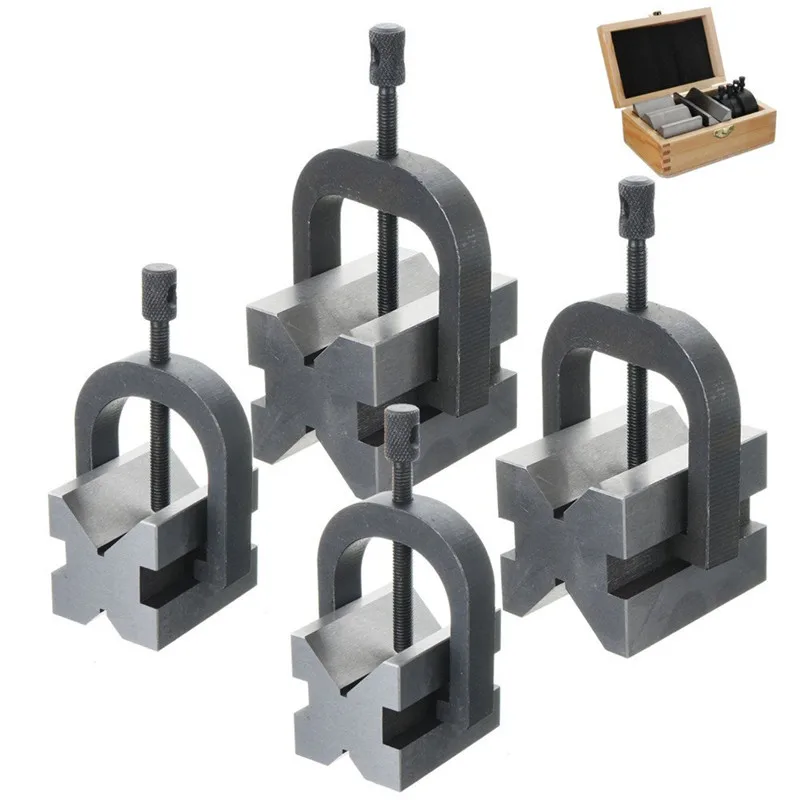 

High Quality 8pcs V Block Clamp Double Sided 90 Degree Hardened Steel CNC Lathe Tool Sturdy Enough