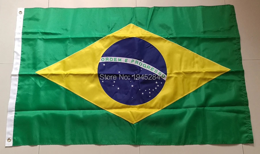 

Double-sided Embroidered Sewn Brazil Flag Brasil Brazilian National Flag World Country Banner Oxford Fabric 3x5ft, free shipping