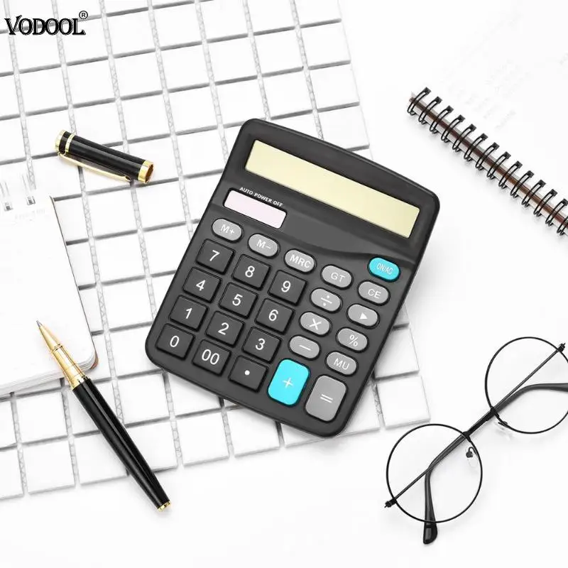 آلة حاسبة إلكترونية 12 أرقام كبيرة عرض الشمسية الطاقة العلمي حساب أداة للمدرسة المنزل مكتب الطلاب الرياضيات