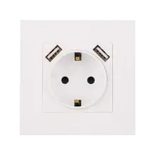 Электрическая настенная розетка двойной USB порт 220-250 В 16А розетка электропитания с USB портом настенное зарядное устройство адаптер