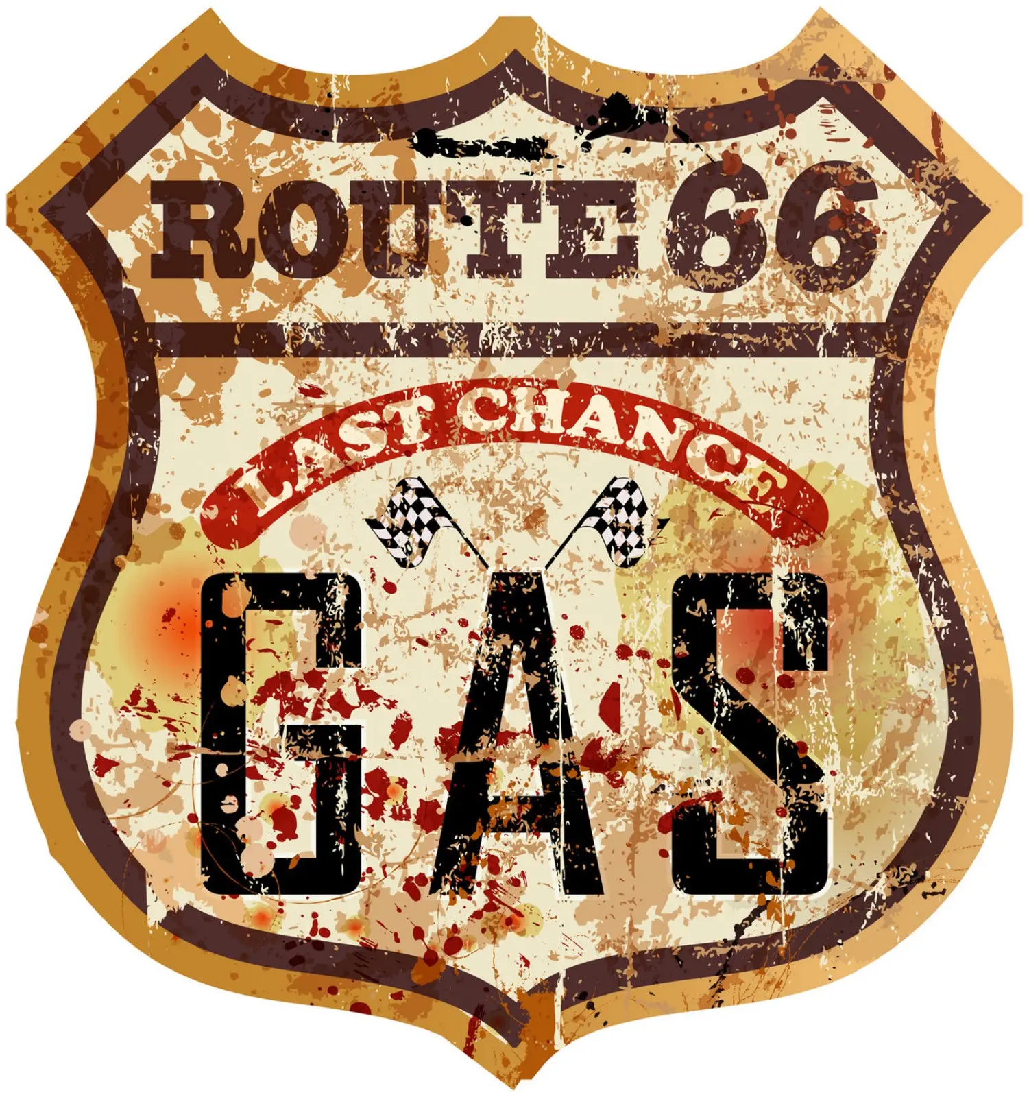 

Route 66 Gas Tank Old School Sticker Cafe Racer Ace Bobber Cult #11