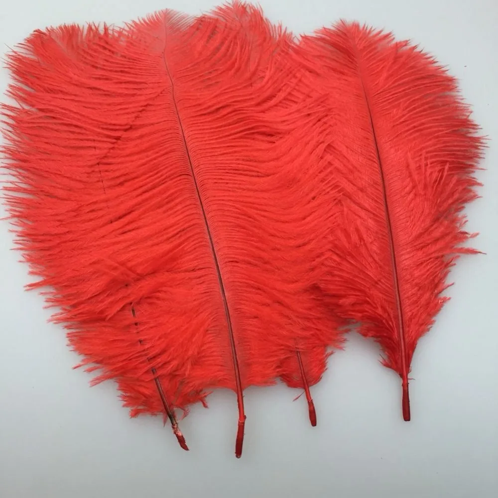 

100 шт 15-20 см 6-8 дюймов страусиные перья натуральные красные страусиные перья для рукоделия лента бахрома для юбки свадебные украшения