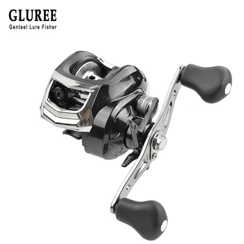 

GLUREE Baitcasting Fishing Reel 17+1BB 7.1:1 220g Metal Line Cup Silver Black Left/Right Hand Lure Fishing Fresh/Salt Water Reel