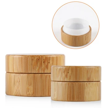 

5g 10g Bamboo Bottle Cream Jar Nail Art Mask Cream Refillable Empty Cosmetic Makeup Container Bottle