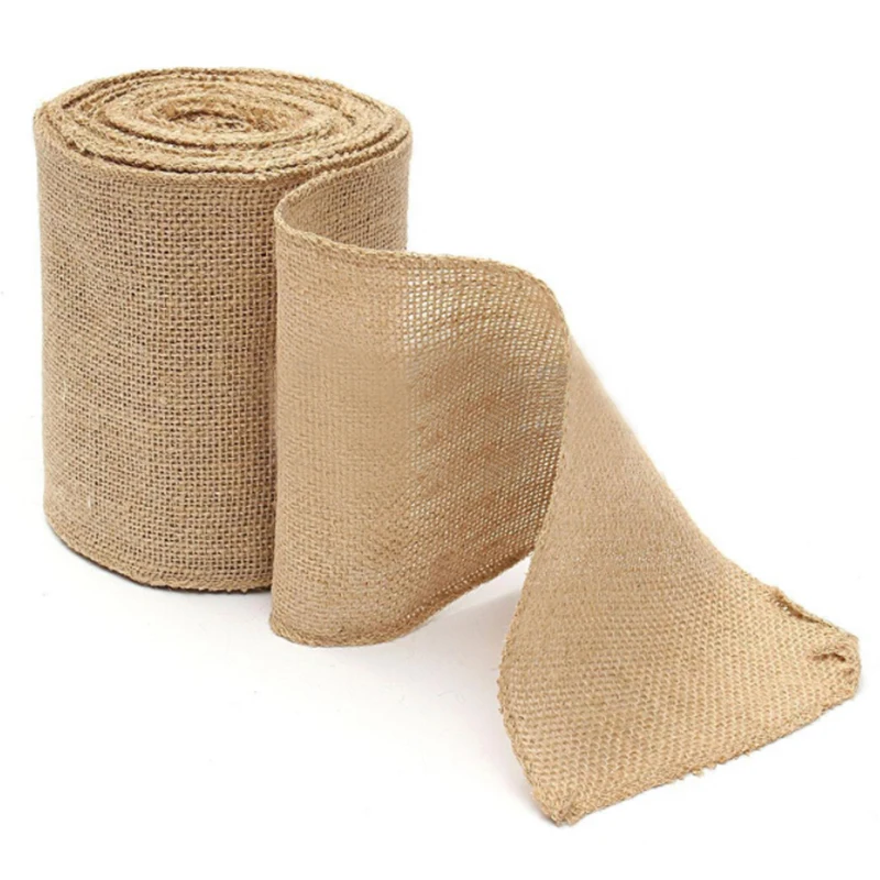 

1x 10M Vintage Table Runner Jute Burlap Hessian Ribbon Craft Decor Hot