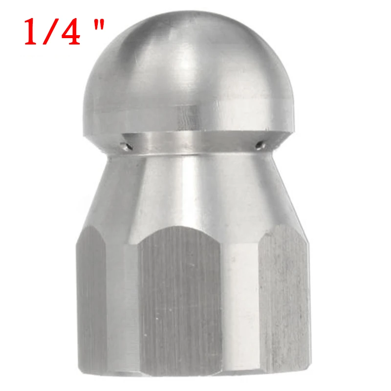 1/4 inch Pressure Washer Drain Sewer Cleaning Female Nozzle Jet Hole 1 Forward 3 Rear Spray High Quality Stainless Steel 17mm OD ► Photo 3/6