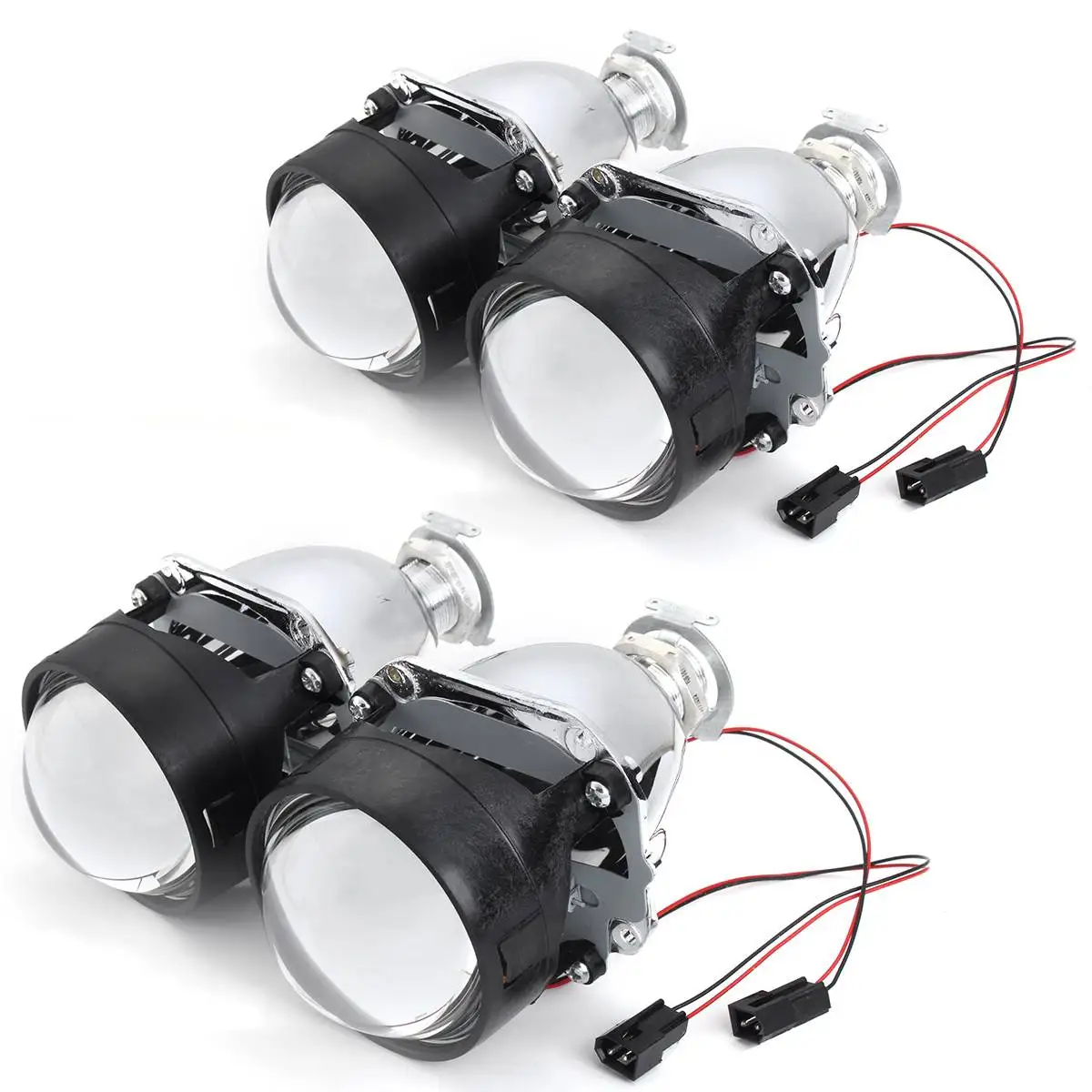 

2x LHD RHD 2.5'' for HID Bi-Xenon Projector Headlight Lens Kit Shroud Hi/Lo H1 H4 H7 Auto Car-Styling