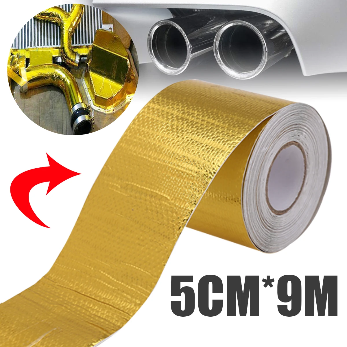 1 Roll 5CM*9M Self Adhesive Heat Reflective Tape Car Truck Motorcycle