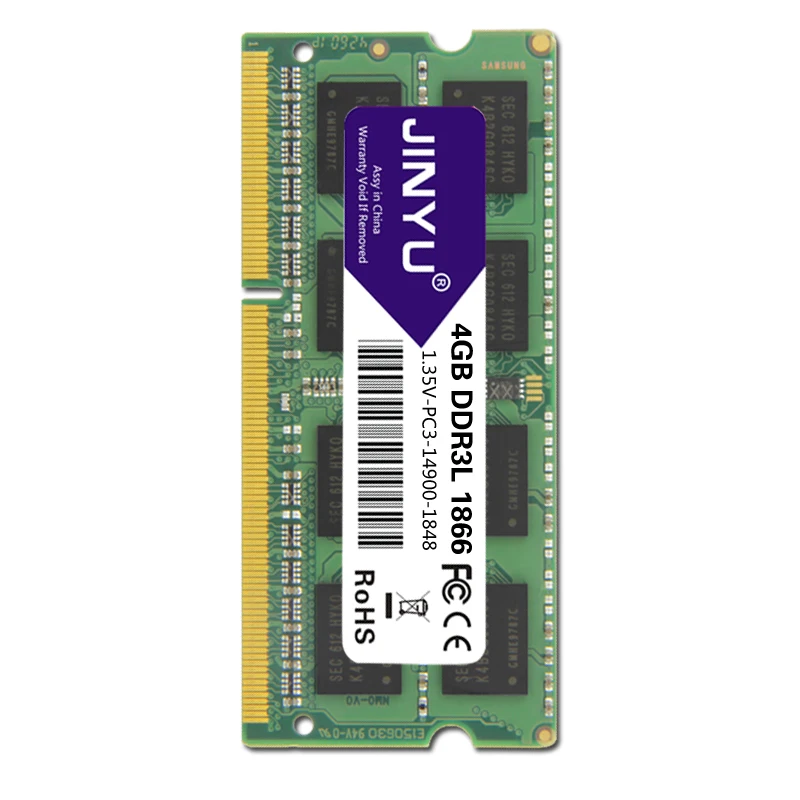 JINYU Ddr3 низкое напряжение 1866mhz 1,35 V 204Pin Ram память для ноутбука