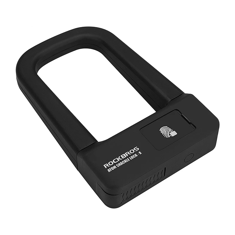 

Super sell-ROCKBROS Bicycle Lock Steel Anti-theft Fingerprint Unlock Folding Cycling Lock MTB Bicycle Accessories Bike Motorcy