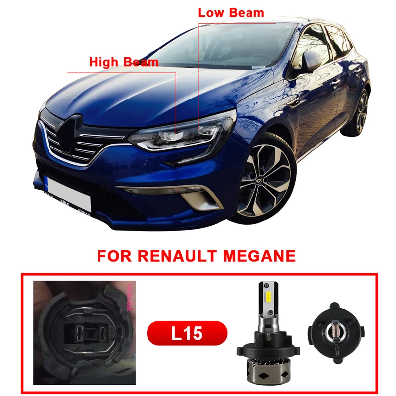 Carlitek автомобильные огни для Renault Megane H7 Led Canbus с спецвставка 6000 K 72 W фары для 10000LM мини Автомобильные светодиодные лампы для фар