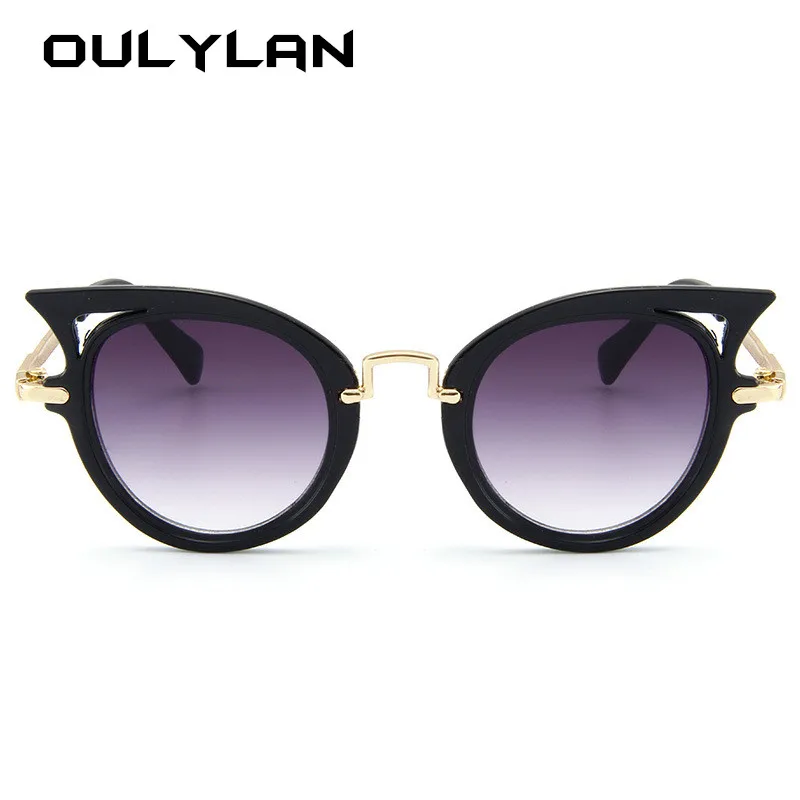 Oulylan кошачий глаз детские солнцезащитные очки для девочек Брендовая Дизайнерская обувь солнцезащитные очки мальчиков Открытый защитные