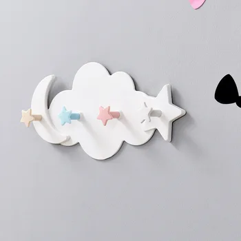 

Creative Star Moon Cloud Shape Nail-free Hat Clothes Hooks Shelf Hanging Hanger Towel hooks for hanging Hats Bag hooks wall