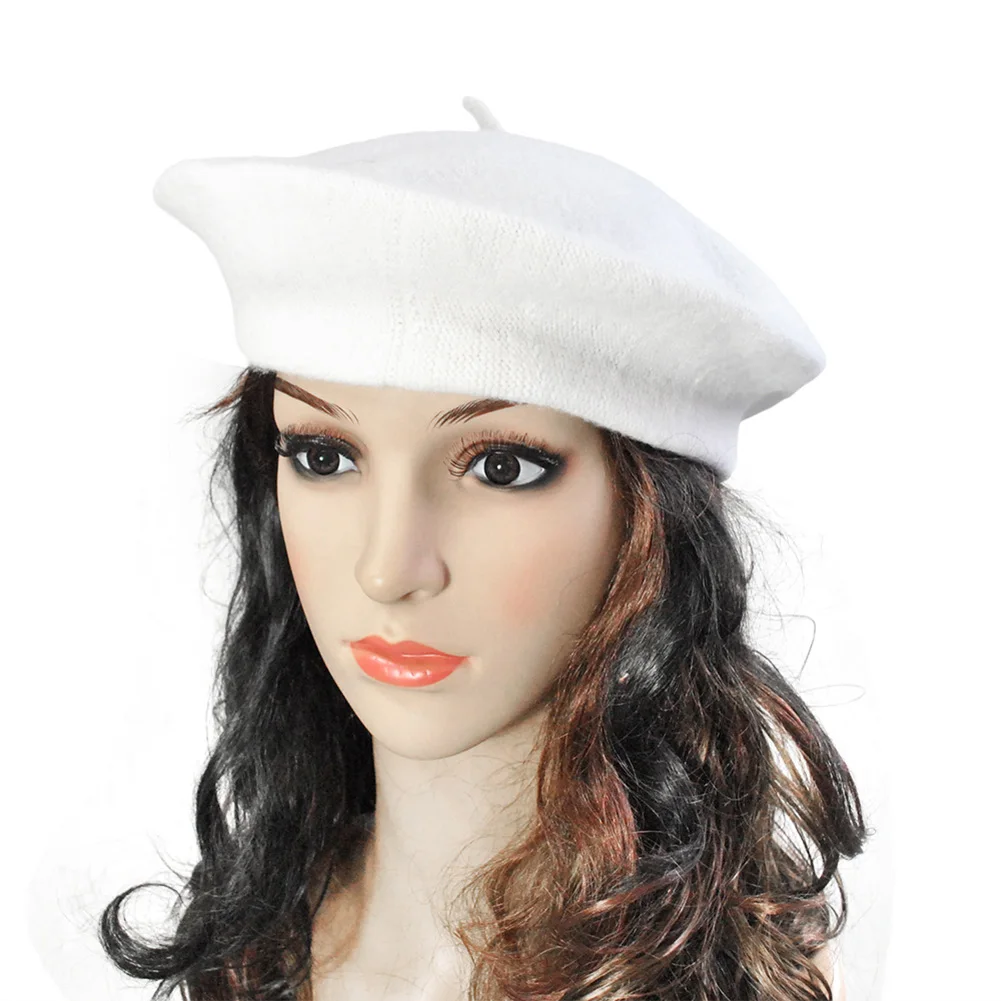 

Vintage Womens Berets Girls Artist Solid Color Plain Beret Beanie Hats Caps Head Wear 20Kinds Candy Color Ladies Elegant Hats