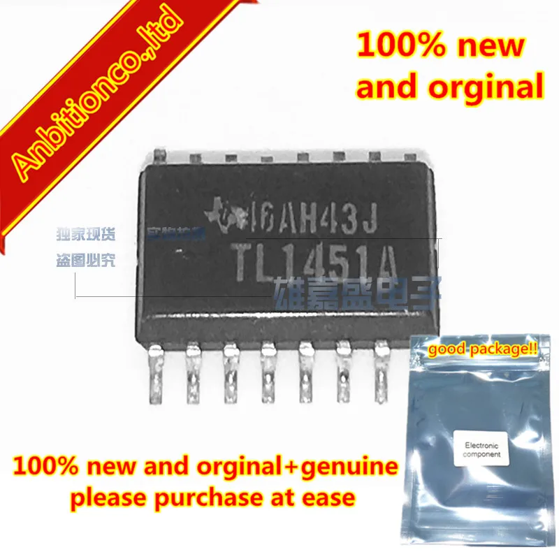 

10pcs 100% new and orginal TL1451 TL1451ACNSR SOP-16 5.2mm DUAL PULSE-WIDTH-MODULATION CONTROL CIRCUITS in stock