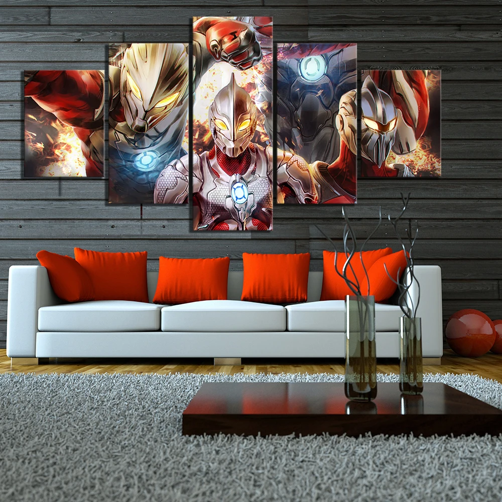 

5 Piece Children Room Wall Paintings ULTRAMAN Movie Poster Paintings Canvas Art Decorative Paintings for Home Decor