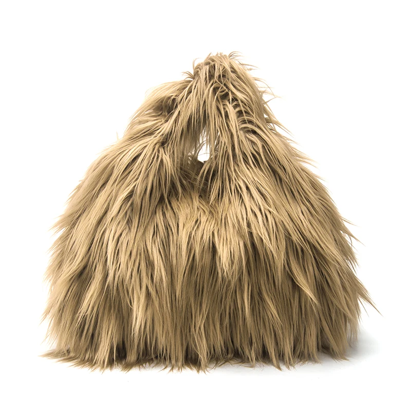 Winter Causal Tote Bag Fashion Fur Handbags For Women Made