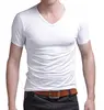 2022 Summer Hot Sale T- Shirt New Men's V Neck Tops Tee Shirt Slim Fit Short Sleeve Solid Color Casual T-Shirt ► Photo 3/5