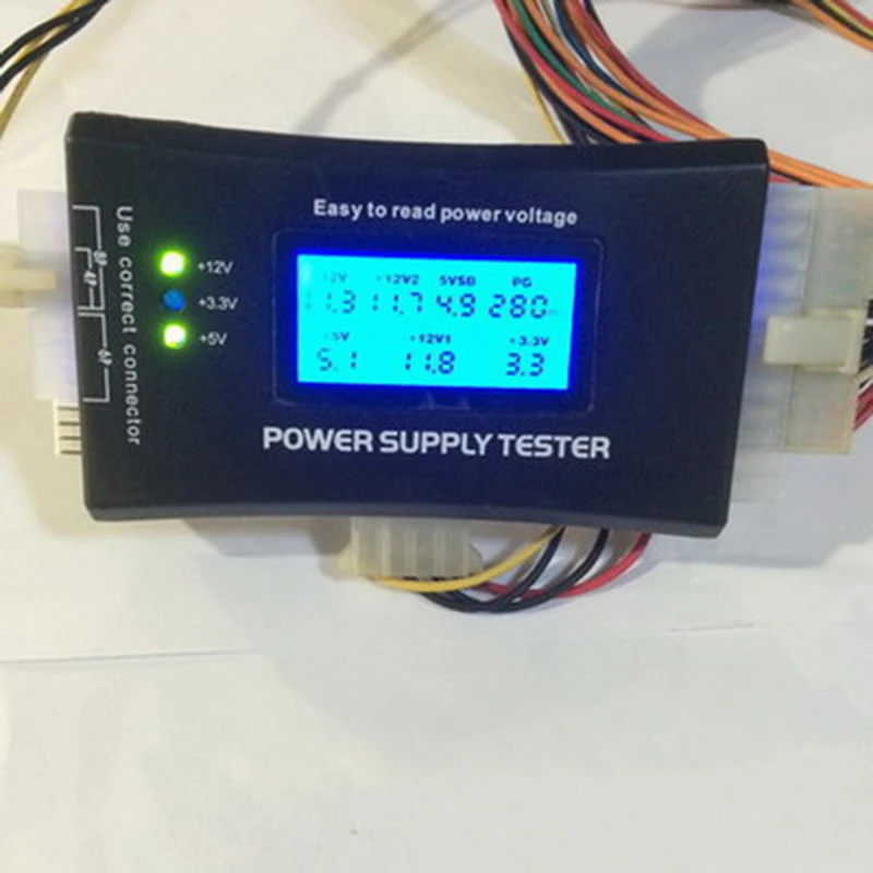 Digital LCD Display PC Computer 20/24 Pin Power Supply Tester Checker