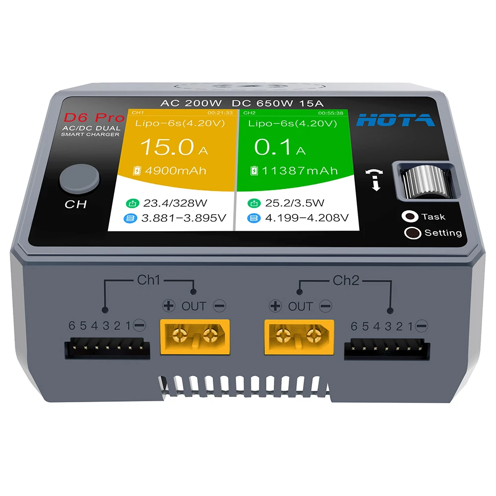 Hota D6 Dual/pro умное зарядное устройство Ac200w Dc650w 15a для Lipo Liion Nimh батарея с Iphone samsung Беспроводная зарядка