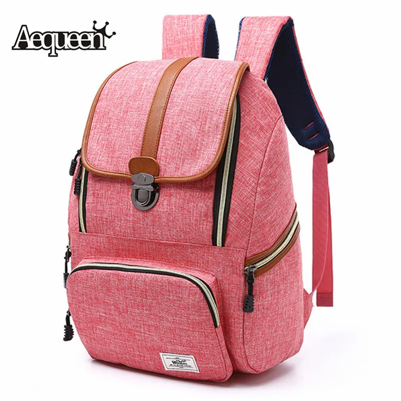

AEQUEEN 2018 Women Large Capacity Canvas Backpack Vintage Travel Bag 16 Inch Laptop Bag Oxford Backpack For Woman Men Mochila