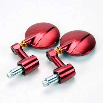 

1 Pair 80*80mm 360 degree adjustability Motorcycle Anodize Round 7/8'' 22 Handle Bar End Rearview Mirrors For Ducati/KTM