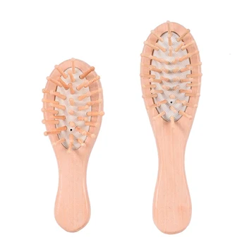 

2pcs/set Hair Brush Eco-friendly Durable Wooden Non-toxic Sturdy Air Cushion Brush Scalp Massage Brush for Hotel Home