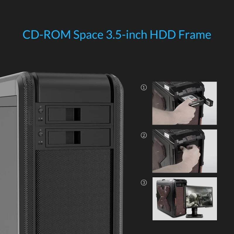Orico Cd-Rom внутренний 3,5 дюймовый Hdd чехол Sata 3,0 Hdd рамка Мобильная стойка внутренний Hdd корпус Поддержка 6 ТБ Hdd